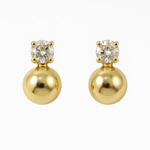 Aretes Broqueles Dorados Con Piedra